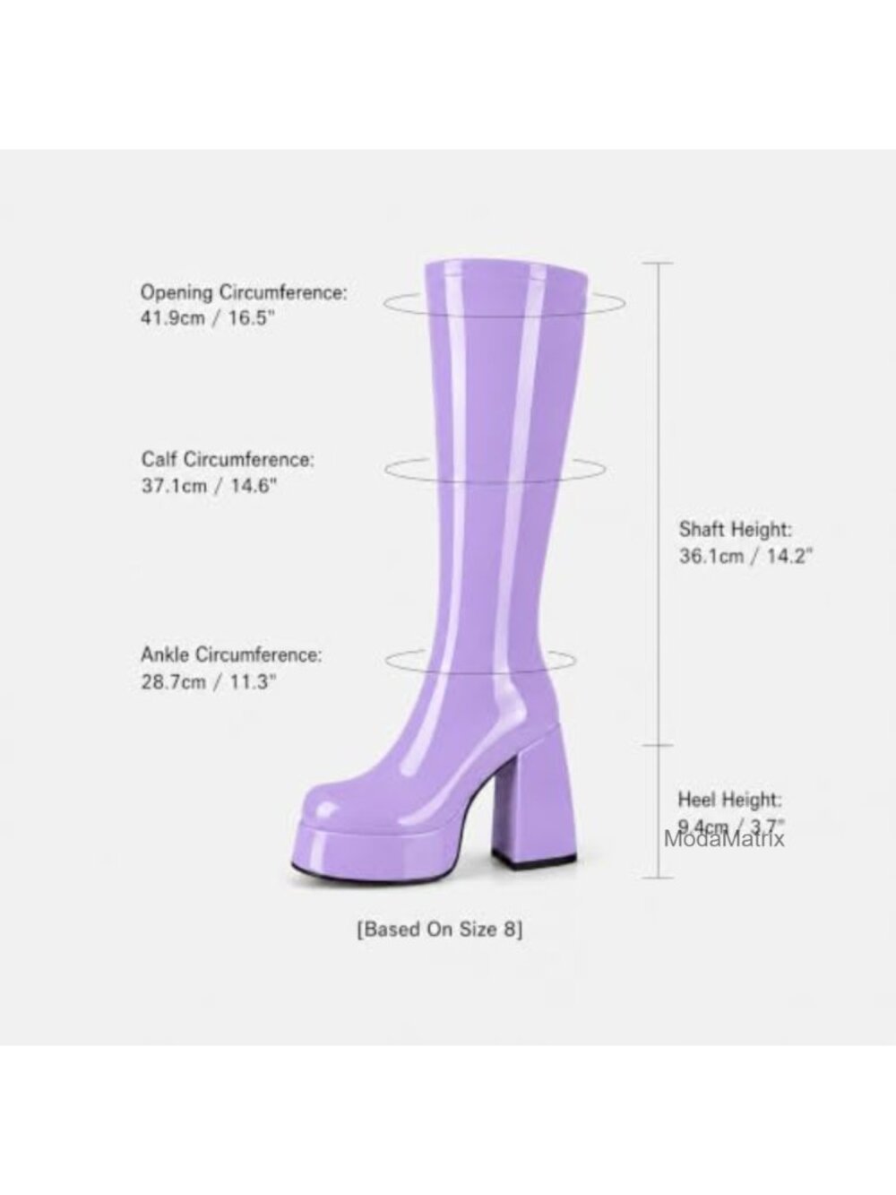 Knee High Platform Square Toe Boots - Picture 5 of 6